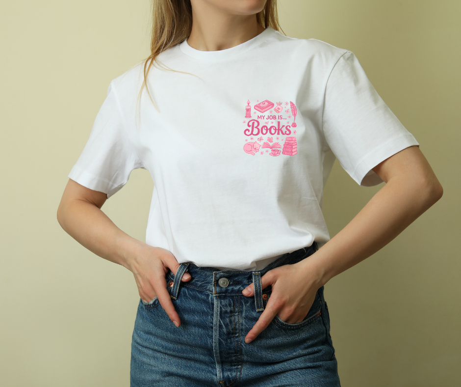 PRE- ORDER - T-SHIRT - MY JOB IS BOOKS LATO CUORE